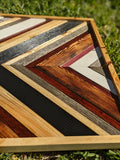 Wood Mosaic Wall Art, Wood Wall Art, Geometric Wood Wall Art, Modern Rustic Wood Wall Art - The Charred Plank