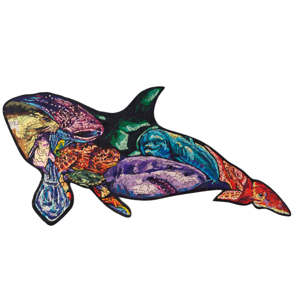 Orca's Ocean Wooden Jigsaw Puzzle - PugglePuzzle