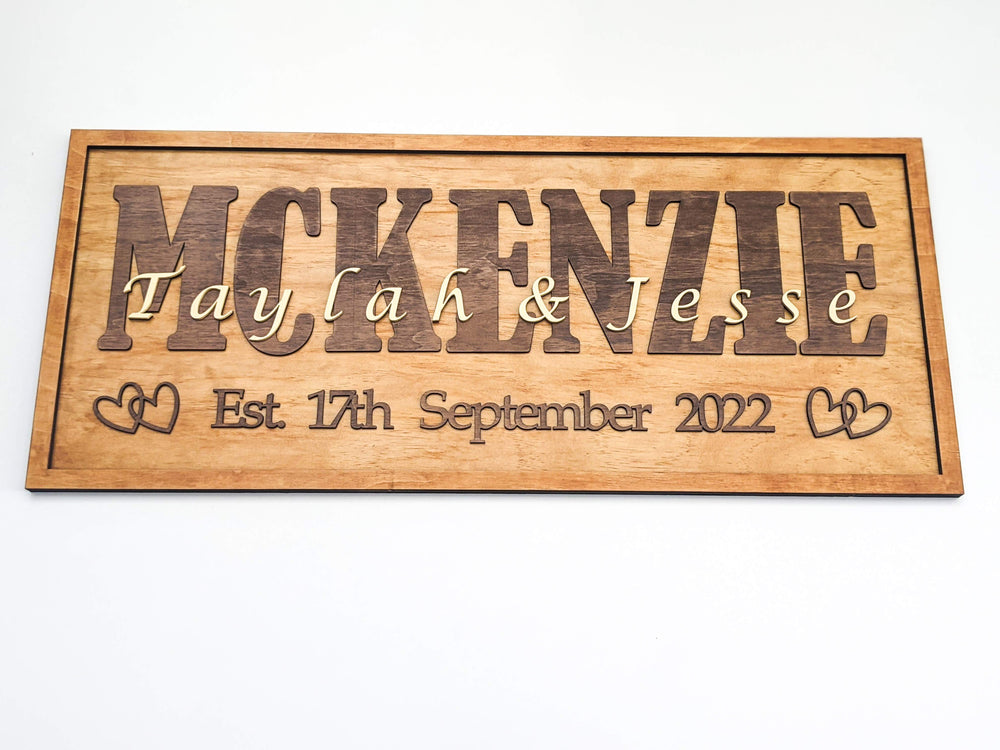 Personalised Rustic Wooden Wedding sign - The Charred Plank